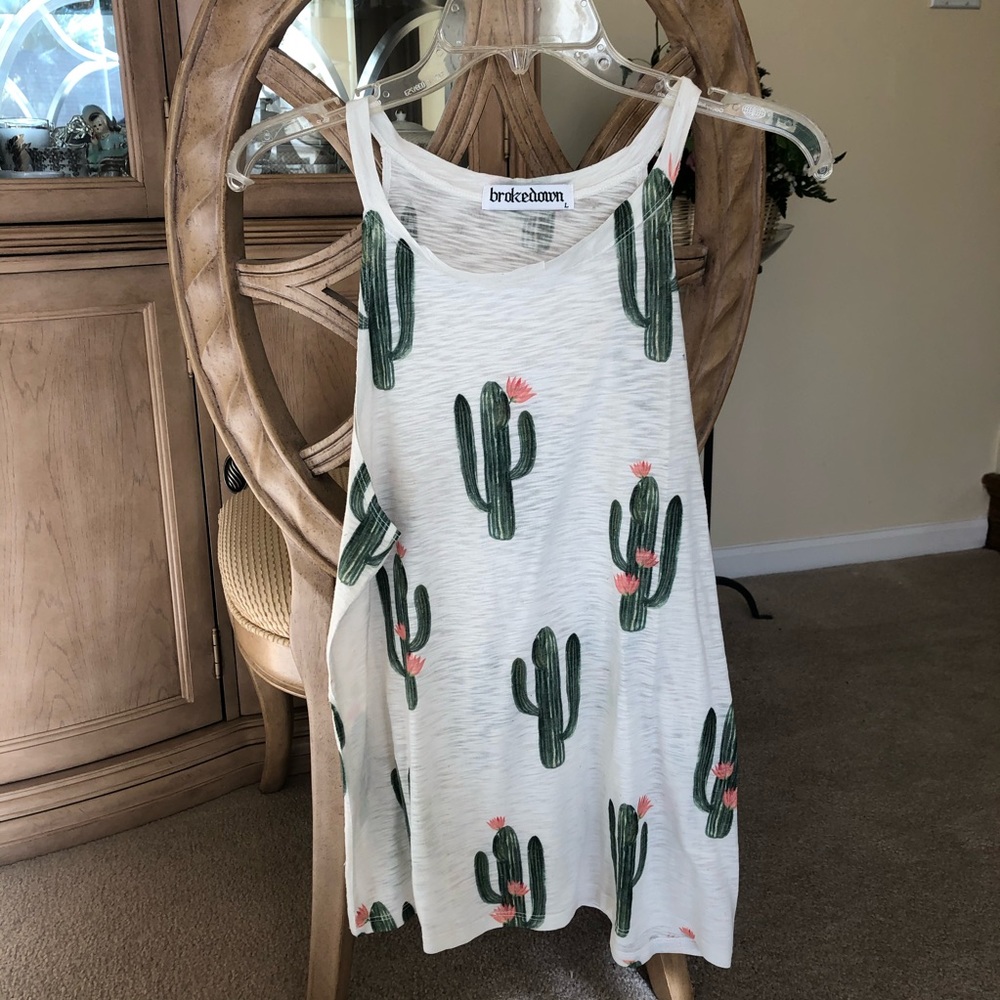 Brokedown Cactus High Neck Tank